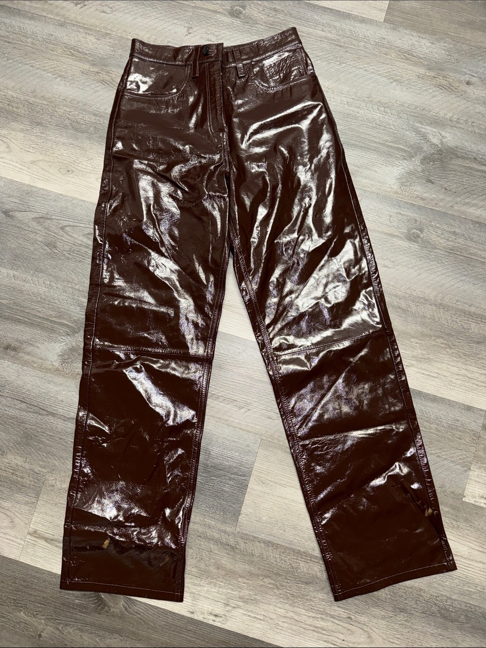 Dries Van Noten patent leather pants bottoms jeans